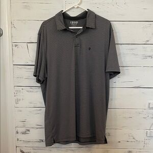 IZOD Men's Polo Shirt in Black and White Stripes